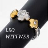 Platin und 18 kt Gold LEO WITTWER Brillant- Ring, Pt