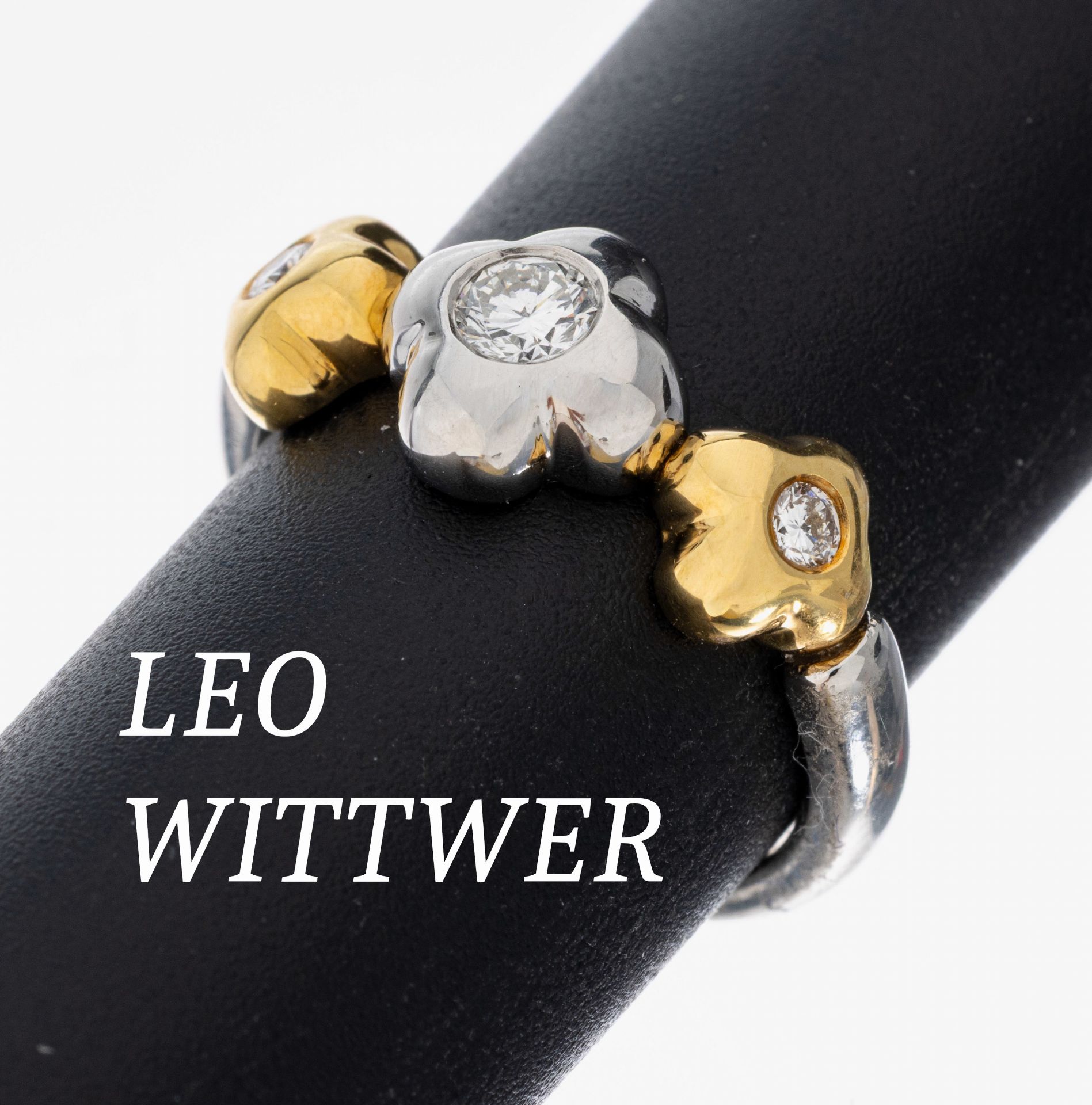 Platin und 18 kt Gold LEO WITTWER Brillant- Ring, Pt
