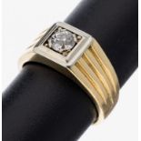 14 kt Gold Diamant-Ring, 1950er Jahre, GG/WG 585/000, in