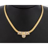 14 kt Gold Brillant-Anhänger, GG 585/000, geometrisch,