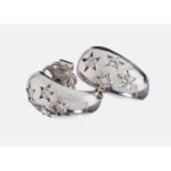 Paar 18 kt Gold Brillant-Ohrstecker, WG 750/000, 8