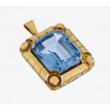 14 kt Gold Farbstein-Anhänger, 1950er Jahre, GG 585/000,