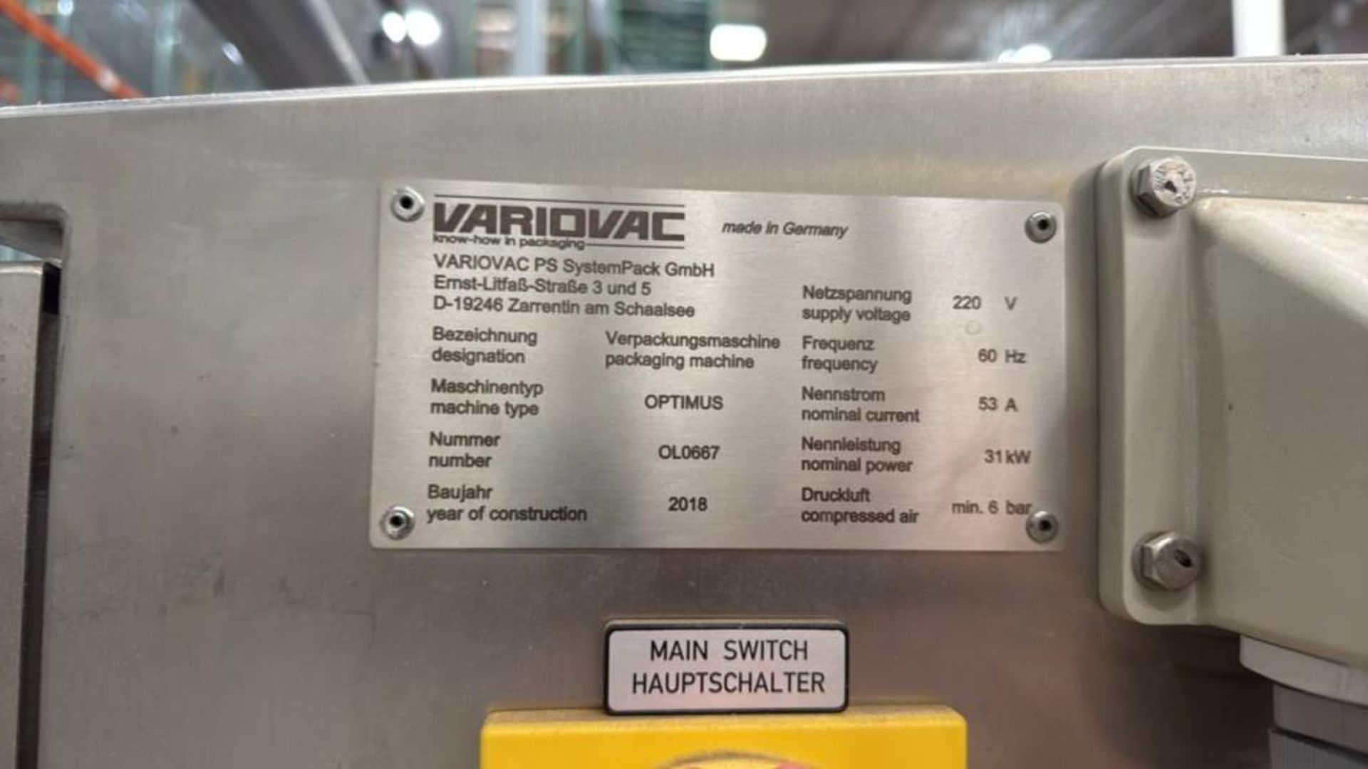 Variovac OPTIMUS Automatic Thermoformer Packaging Machine - Image 22 of 23