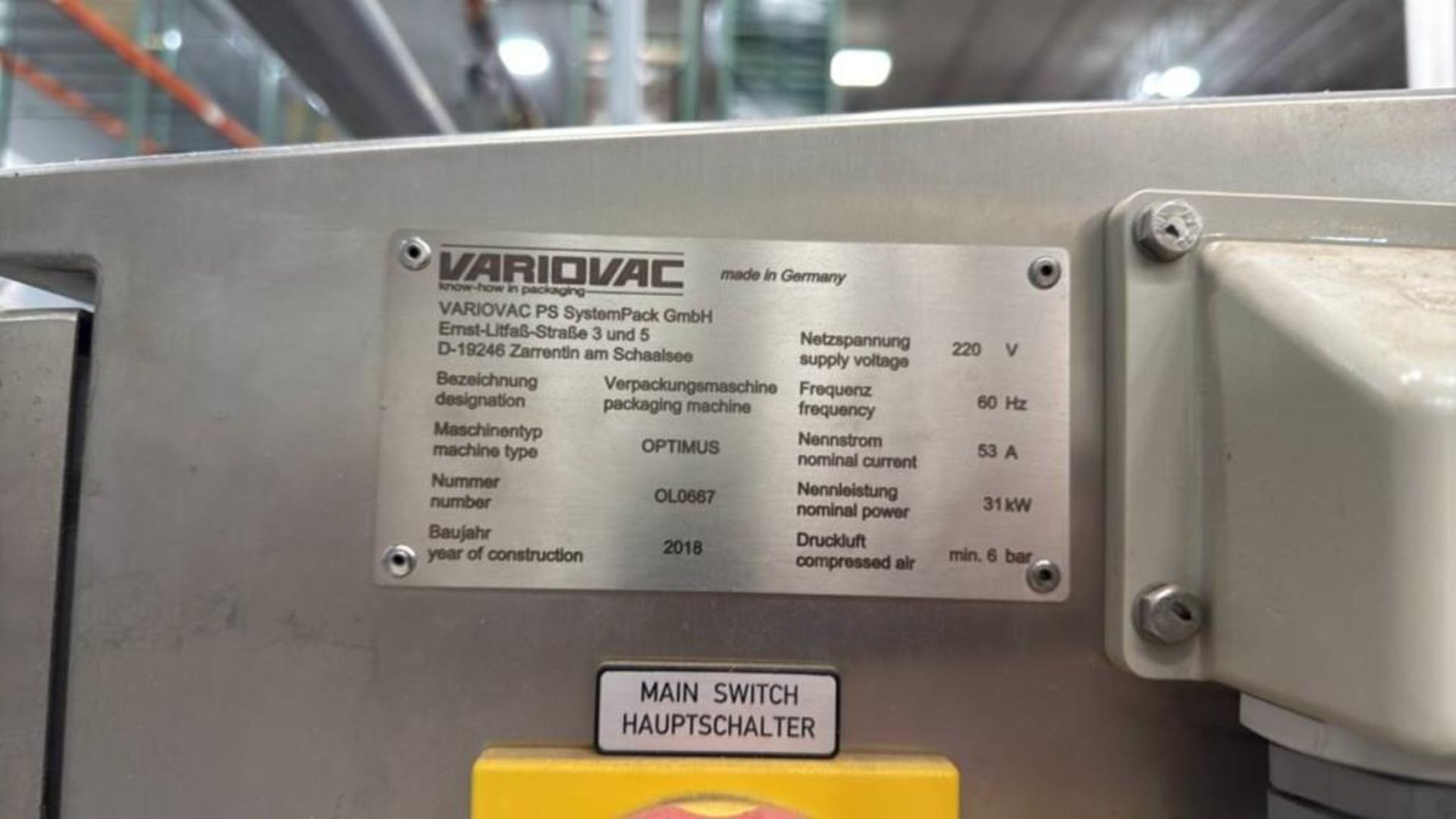 Variovac OPTIMUS Automatic Thermoformer Packaging Machine - Image 21 of 23