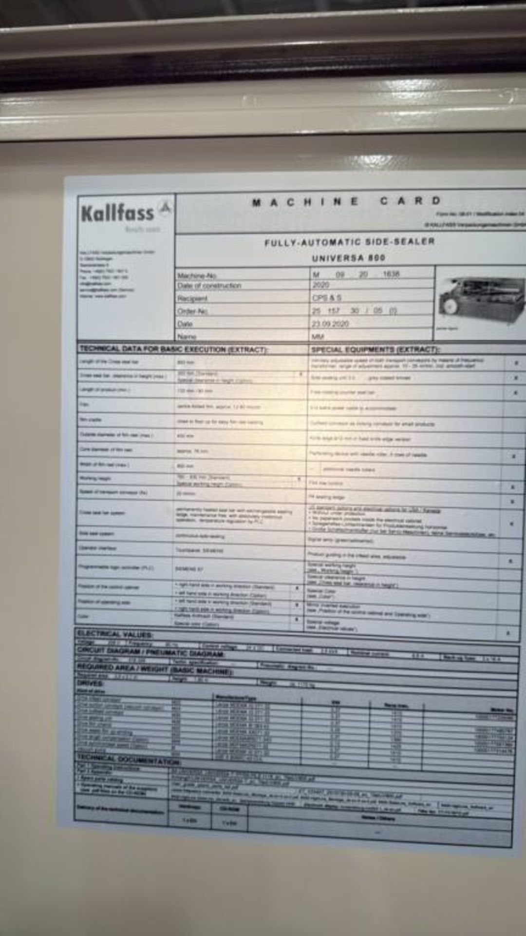 Kallfass UNIVERSA 800 Automatic Film Packaging Machine - Image 21 of 22