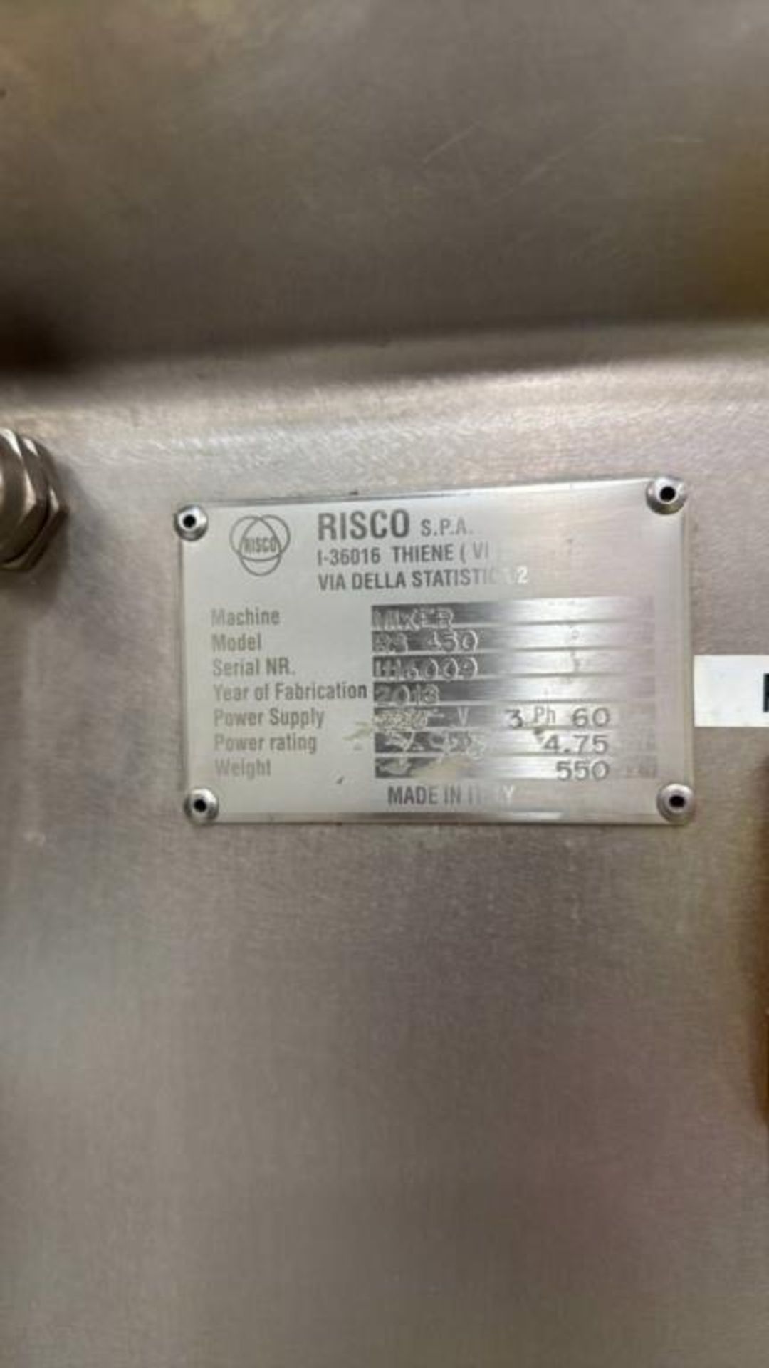 Risco RS 450 Stainless Steel Industrial Mixer - Image 12 of 13