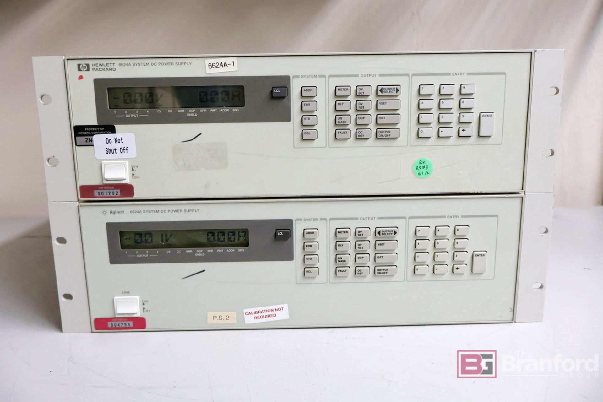 (2) Agilent/Hewlett Packard 6624A System DC Power Supplies