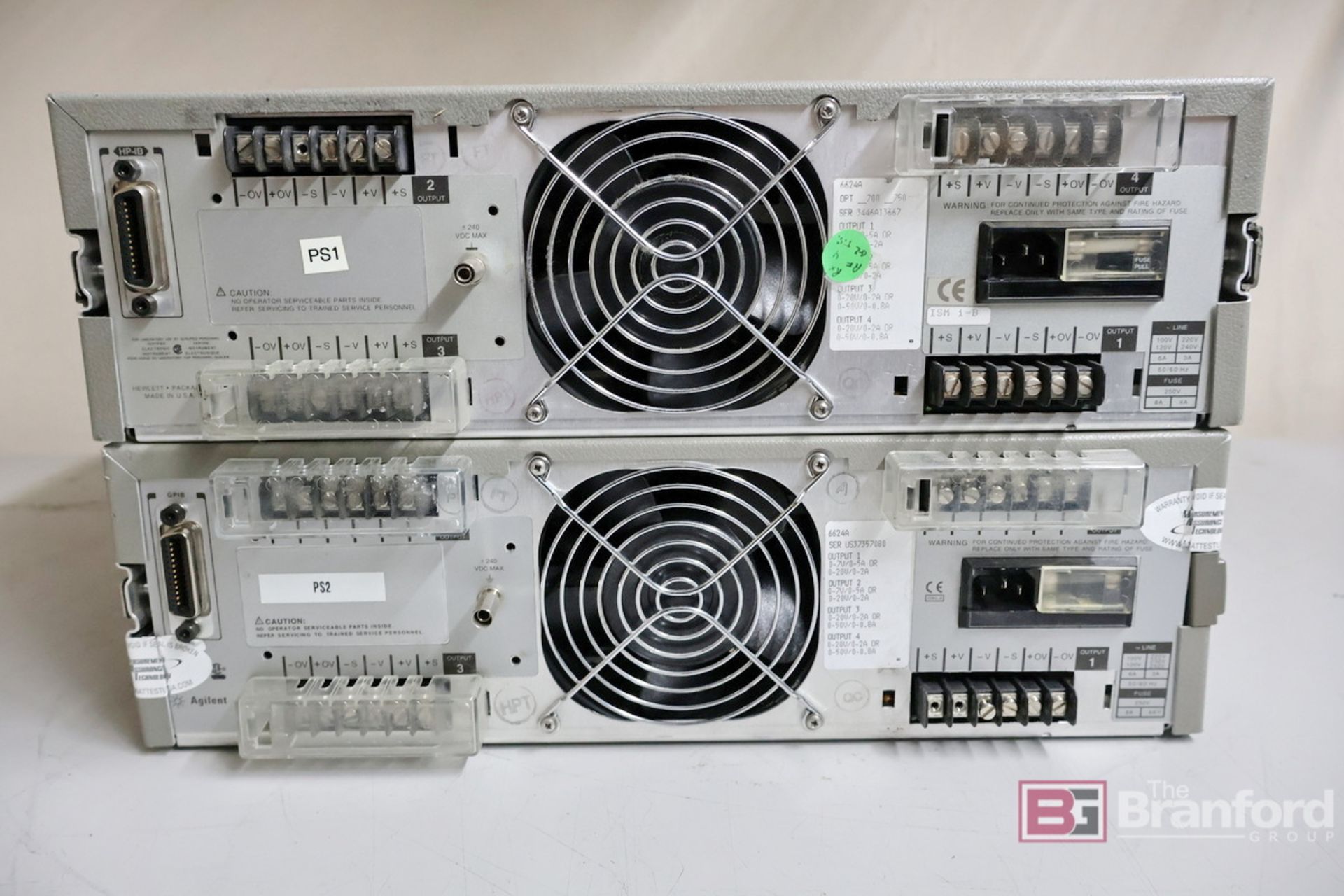 (2) Agilent/Hewlett Packard 6624A System DC Power Supplies