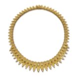 CARTIER PARIS RETRO 18K GOLD AND DIAMOND NECKLACE, CIRCA 1940S
