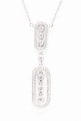 Natural 1.00ct Diamond Necklace F Colour VS2 Clarity Round Brilliant Cut - 18kt White Gold