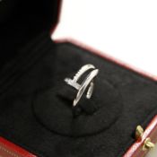 Cartier Juste un Clou Natural Diamond Ring F VS - 18kt White Gold - Comes with Original Box
