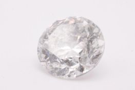 Round Brilliant Cut 5.08 Carat ( Natural ) Diamond F Colour I2 Clarity