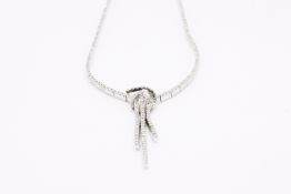 Natural 2.00ct Necklace H Colour SI Clarity Round Brilliant Cut - 18kt White Gold - 200 Diamonds