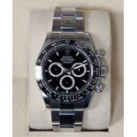 Rolex Cosmograph Daytona Oystersteel Black Dial Ref. 126500LN – ‘2025 Year’ Box & Card (Verified)