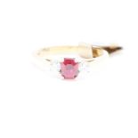 Natural Diamond and Ruby Ring F Colour VS2 Clarity - 18kt White and Yellow Gold