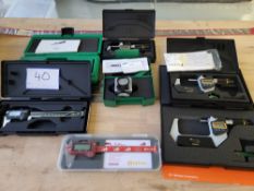 Qty Various Measuring Gauges Including Mitutoyo IP65 0-1", 1-2", 2-3", Insize Zero Setter, Mitutoyo