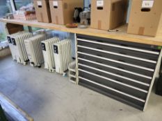 3m x 0.76m Custom Built Workbench On Bott 1.05m Seven Drawer Tool Cabinet Including Contents of Nuts