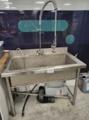1.2m x 0.7m Stainless Steel Single Sink Unit With Pre Rinse Tap
