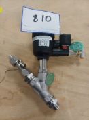 Burkert 00186376 2/2 Way Angle Seat Valve Pneumatic Operated 1/2 Inch NPT