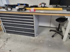 2.34m x 0.78m Custom Built Workbench On Bott 1.3m Six Drawer Tool Cabinet