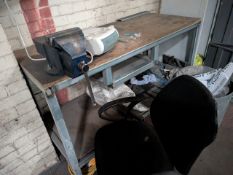 Steel Framed Table 1.4m x 600m With Vice