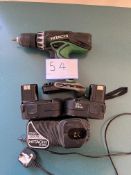 Hitachi DV 18DVC Cordless Drill with 2 x Hitachi 18v Batteries and Hitachi UC18YG Battery Charger