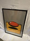 Artist Martin Sharp. Title-Float 1969. Signed coloured ink silkscreen in eglomise on transparent acr