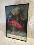 Artist Martin Sharp. Title-Max, the Birdman Litho on Silver Foil Board (Item dimensions (L x D x H):