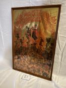 Artist Martin Sharp. Title-Putting Together of the Heads Litho on Gold Foil Board (Item dimensions