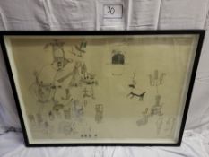 Artist Antonio Diaz. Title-Peyote Cult Song, 2008. Signed Mixed Media on Paper (Item dimensions (L x