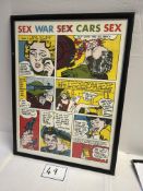 OZ - Sex Wars, Sex Cars 1966. Signed. Print Edition No. 31/100. Derek Boshier Screen Print (Item dim