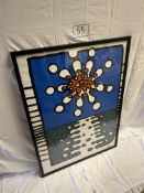 Artist Martin Sharp. Title-The Flying Eye 1969. Signed coloured ink silkscreen in eglomise on transp