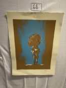 Artist Mode 2. Title-Umbrella - Ecke - Munzstrasse 2009. Hand Finished Screenprint on Somerset Velv