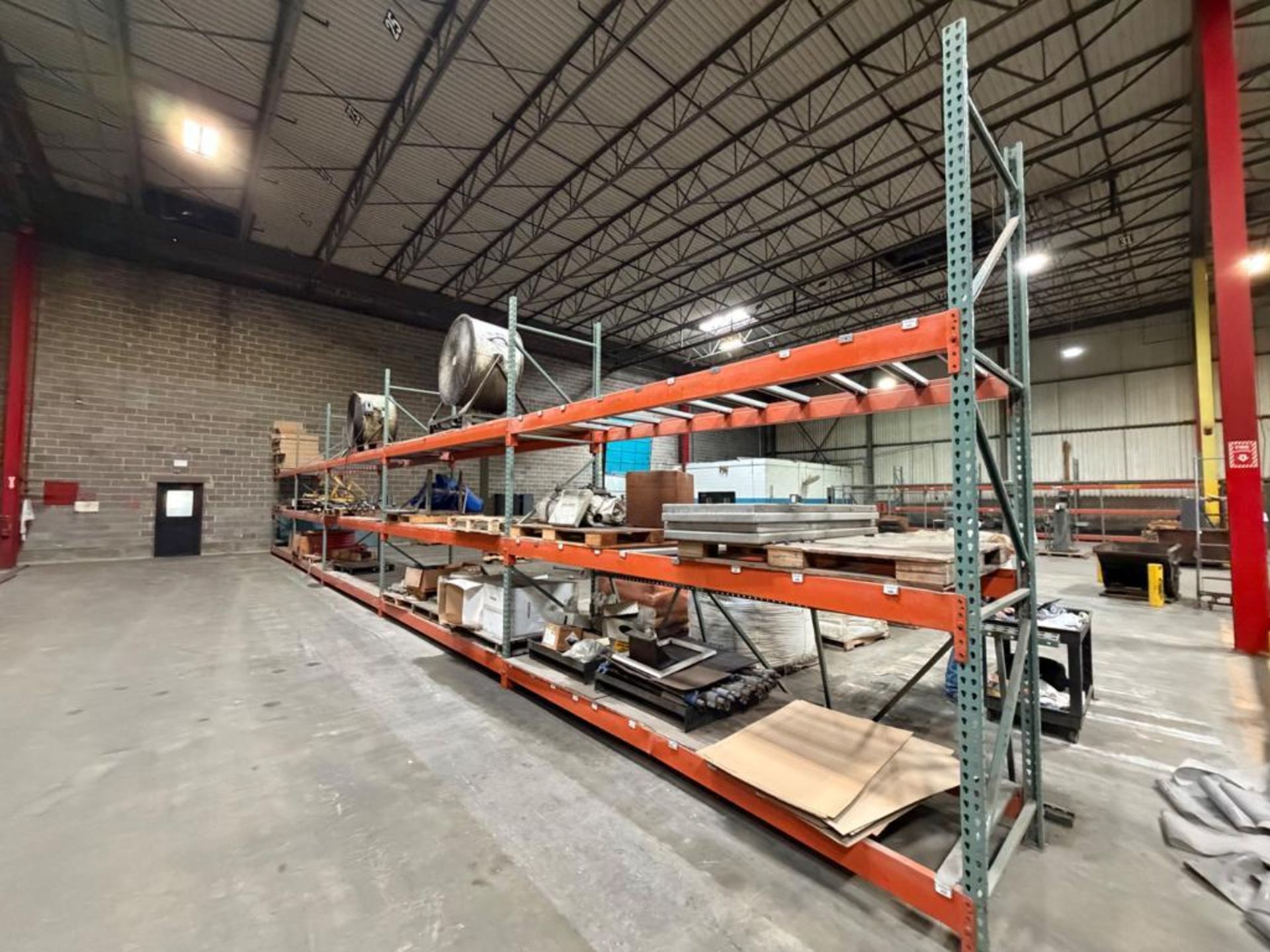 This lot comprises five sections of pallet racking with each section ...