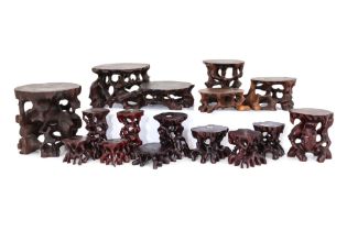 A GROUP OF NATURALISTIC HARDWOOD STANDS