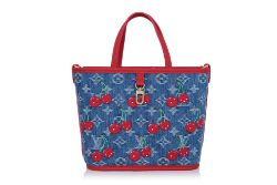 LOUIS VUITTON - A TAKASHI MURAKAMI DENIM MONOGRAM CHERRY PRINT TOTE BAG