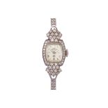 A LADY HAMILTON WHITE GOLD AND DIAMOND LADIES WATCH