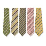 FERRAGAMO, BURBERRY & ERMENEGILDO ZEGNA - A GROUP OF FIVE MEN'S DESIGNER TIES
