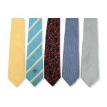 VERSACE - A GROUP OF FIVE MEN'S TIES WITH MEDUSA