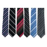 DKNY, HUGO BOSS AND ERMENEGILDO ZEGNA - A GROUP OF SIX STRIPED MEN'S TIES