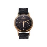 JAEGER LECOULTRE - A 14K GOLD 'FUTUREMATIC' BUMPER AUTOMATIC WRISTWATCH [WITH BOX]