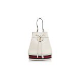 GUCCI OPHIDIA BUCKET BAG IN OFF-WHITE LEATHER