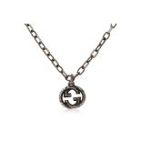 GUCCI STERLING SILVER INTERLOCKING G PENDANT NECKLACE