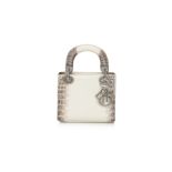 CHRISTIAN DIOR MINI LADY DIOR IN MATTE WHITE HIMALAYA NILOTICUS CROCODILE, 2021 ✱