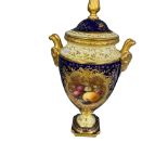 Coalport Fruit Painted Vase & Cover
