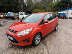 12/61 FORD GRAND C-MAX ZETEC TDCI 11 1560cc 6 Spd Manual Diesel MPV (Red, 110k) SB61ZDT