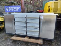 APPROX 7FT TOOL CHEST C.W 2 CUPBOARDS & 10 DRAWERS