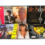 A box of vinyl LP records including The Communards, B52's, Peter Gabriel, etc., twenty-four in