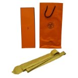 A Hermes yellow 100% silk tie, 6331 PA, boxed, 2023 ribbon and outer bag