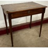 A George II mahogany single drawer writing table